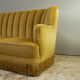 1930’s danish art deco 3 seat yellow velour sofa