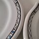 4 earthenware plates with old Rouen decoration, handmade blue floral basket