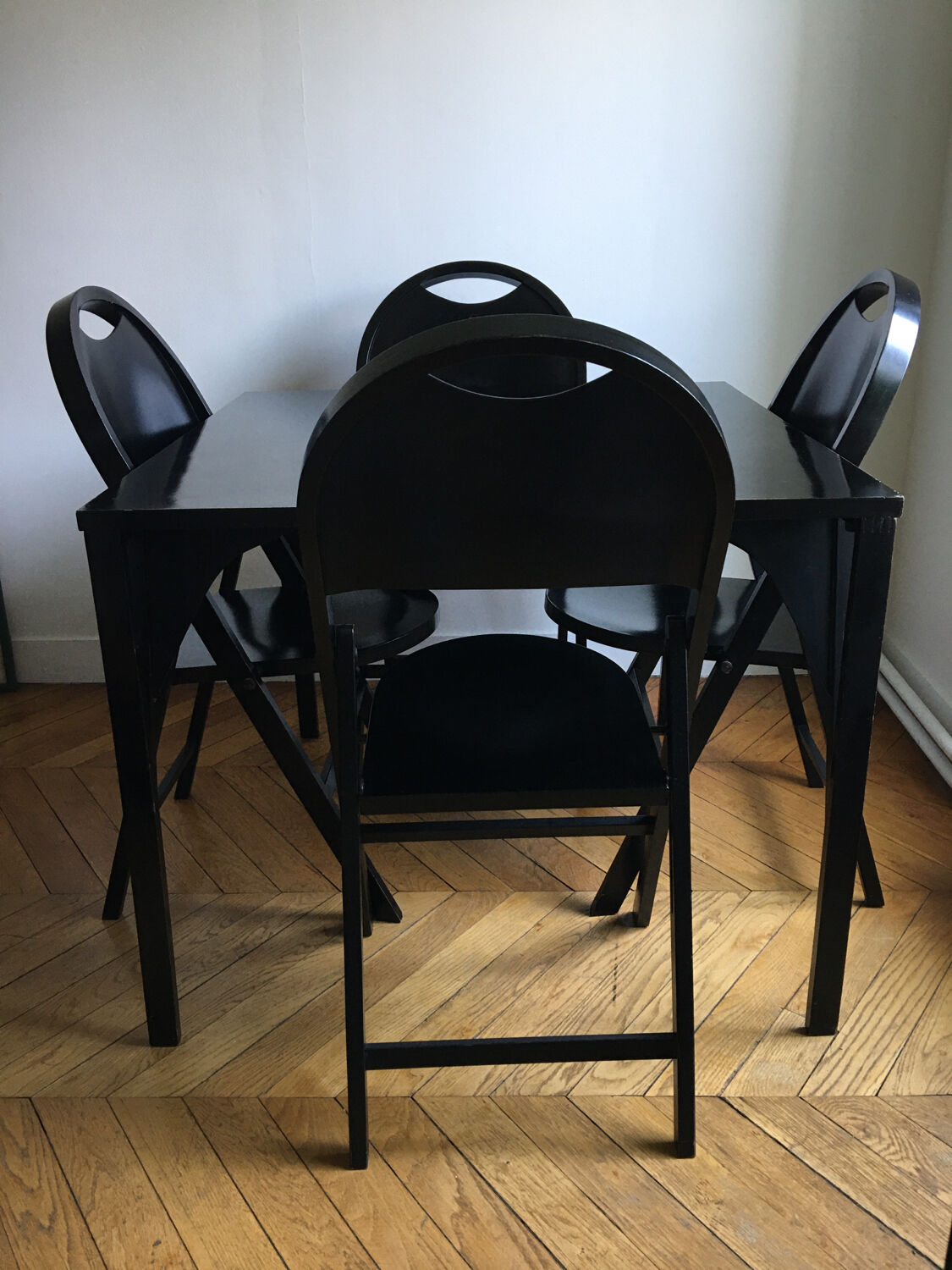 Castiglioni folding table & chairs 1965