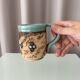Vintage Handmade Studio Pottery Mug | Brutalist Floral Ceramic | 1970s