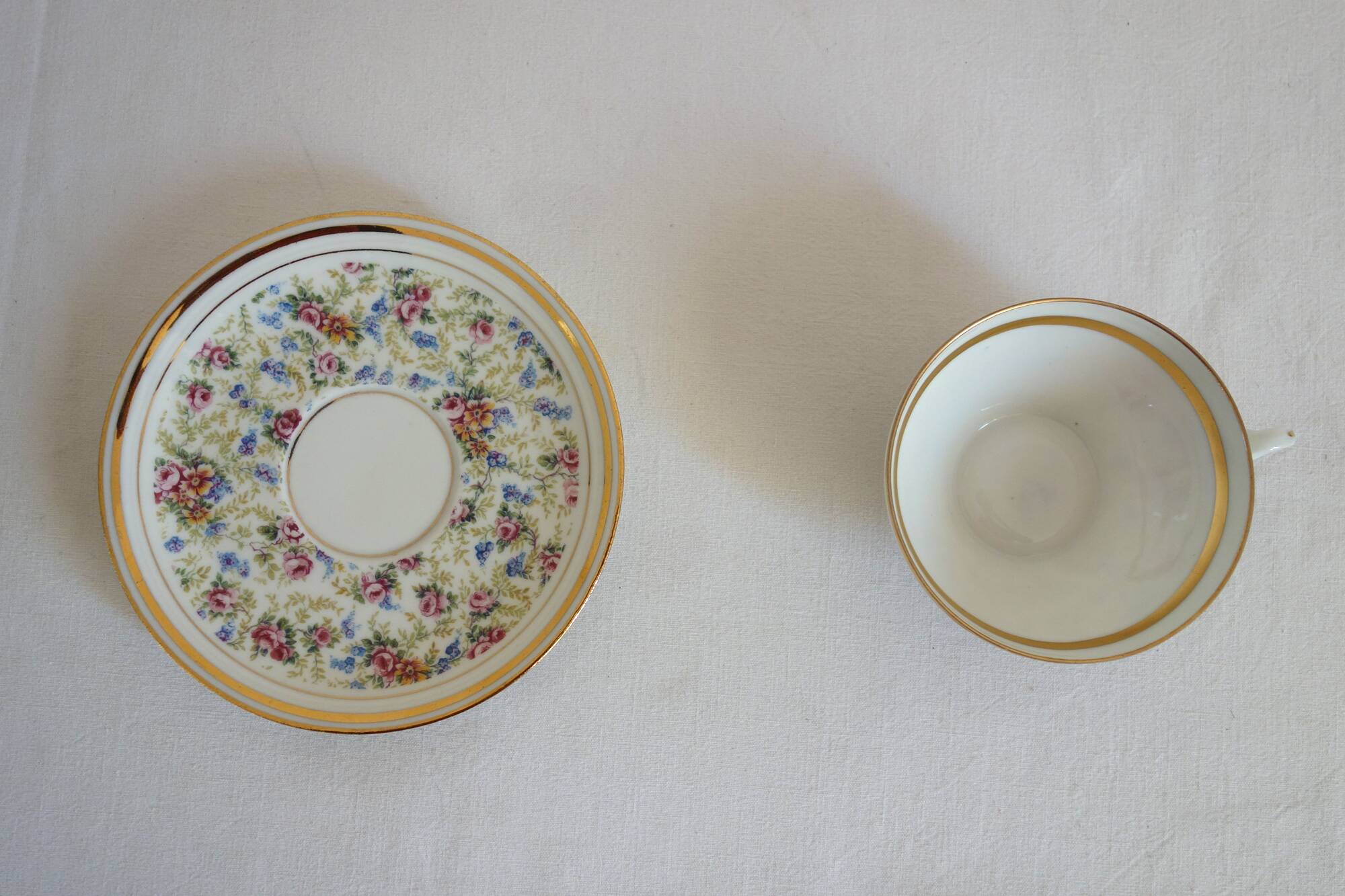 6 old Limoges porcelain tea cups PF France