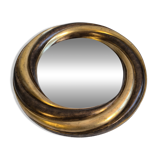 Victorian English Round Grand Mirror – Gilded Wood & Bevelled Glass