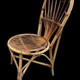 Set en rotin fauteuil et chaise Provençale des années 60