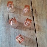 vintage pink deco liqueur glass