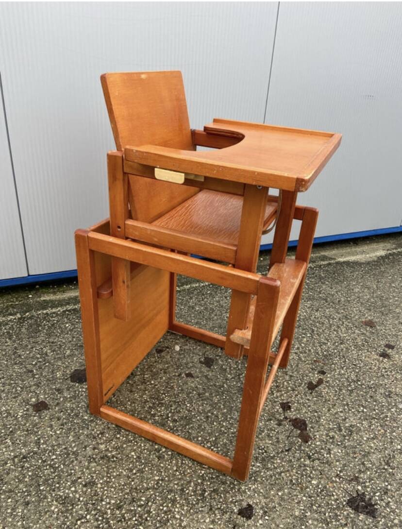 Modular wooden high chair for children