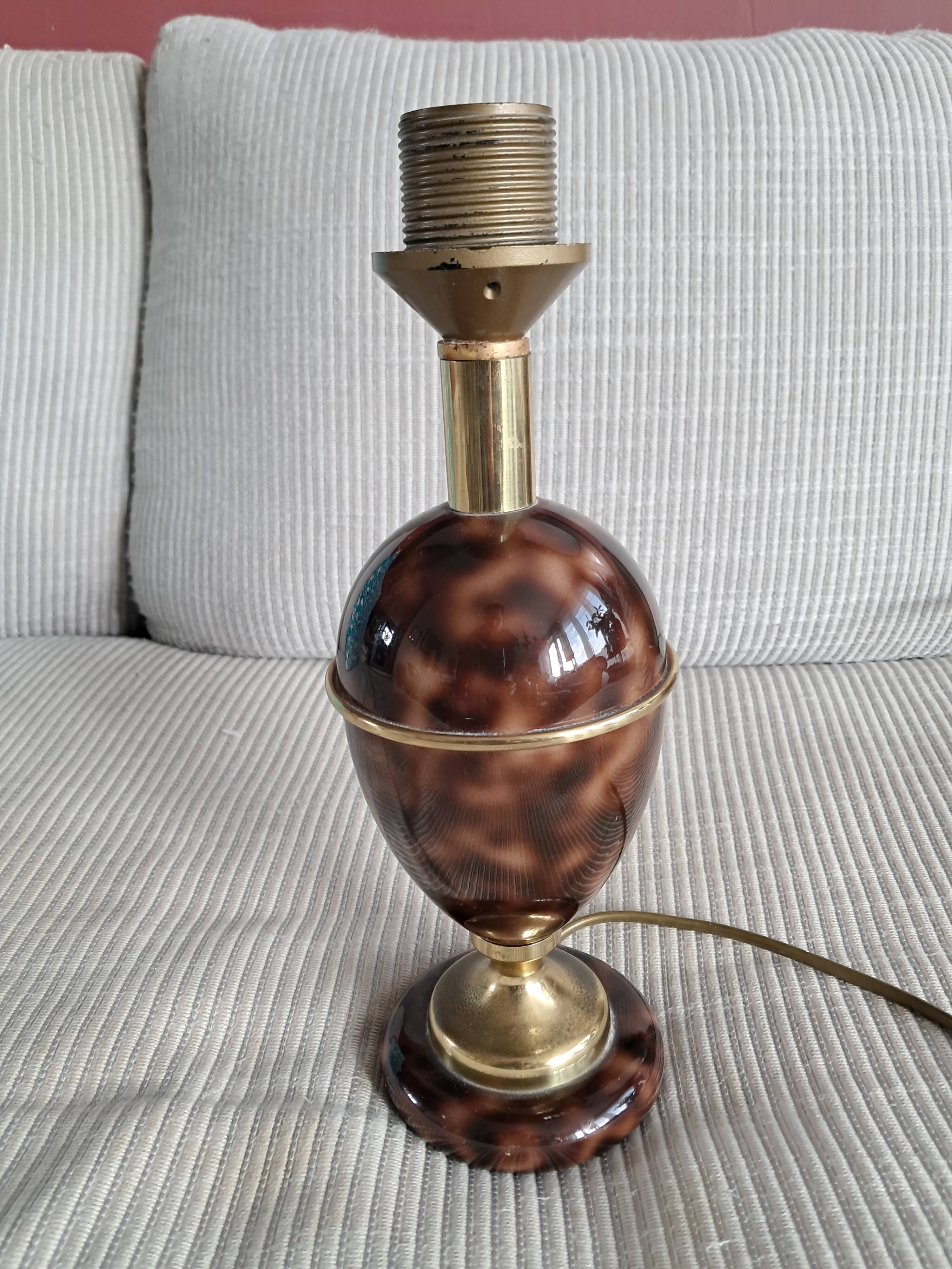 Vintage metal and brass lamp base