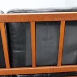 1960s Kai Kristiansen Paper Knife 3-Seater Teak Sofa in Leather , Denmark
