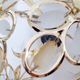 Gold metal pendant light and 90's glass pendants