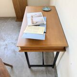 Modernist 50s oak metal desk
