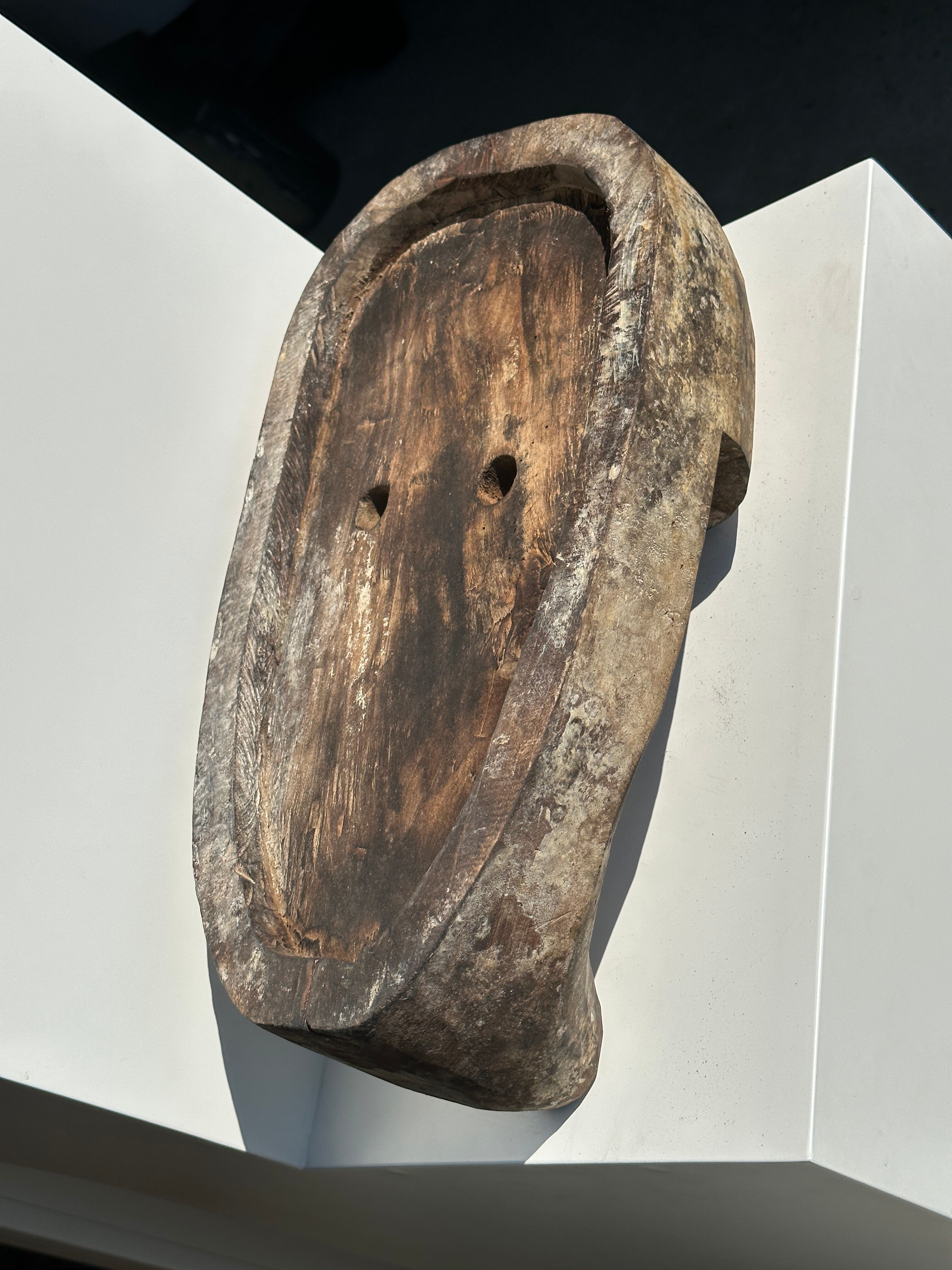 Large Timor mask in patinated wood H:50cm (2)