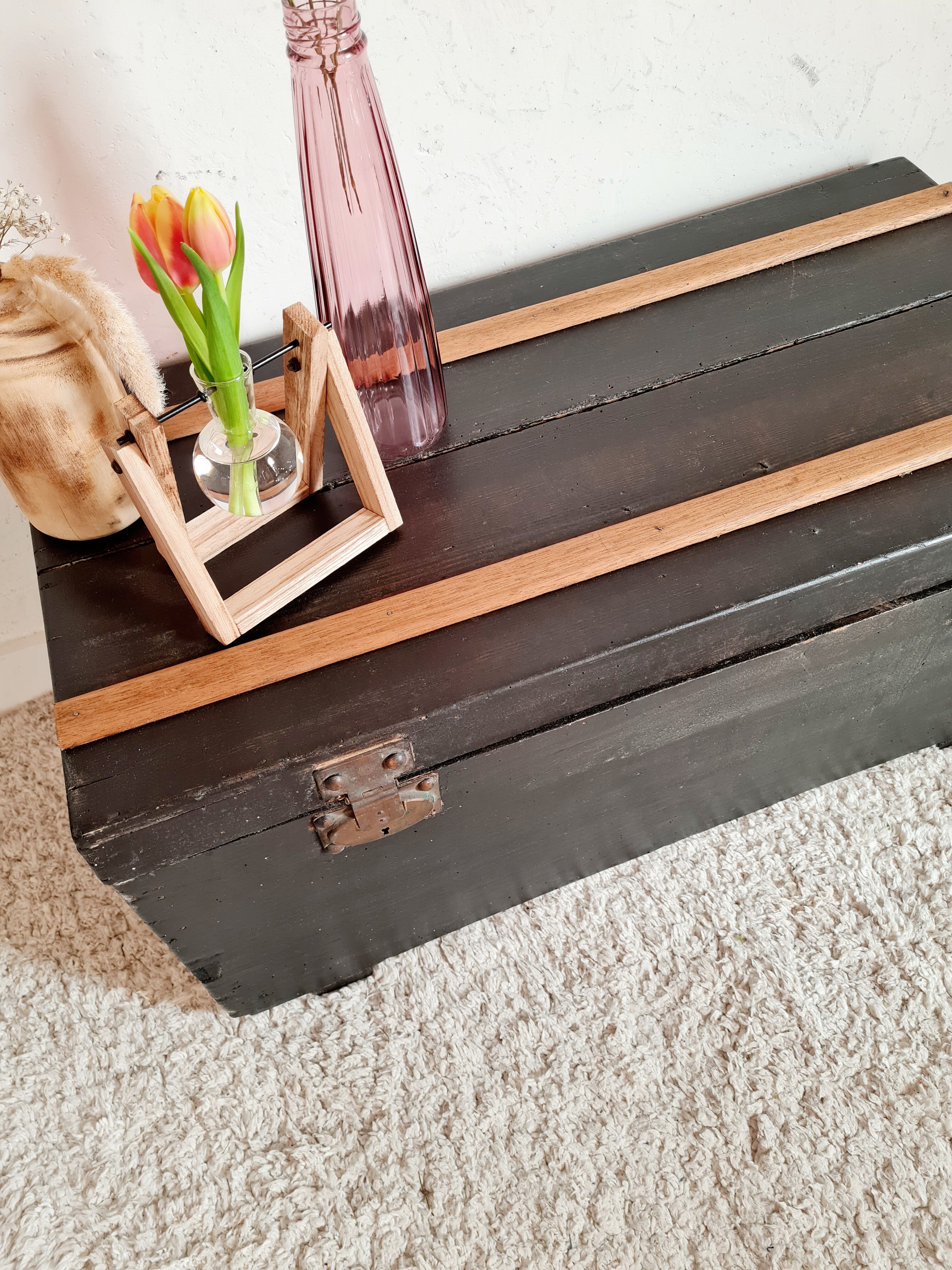 Old black wood trunk