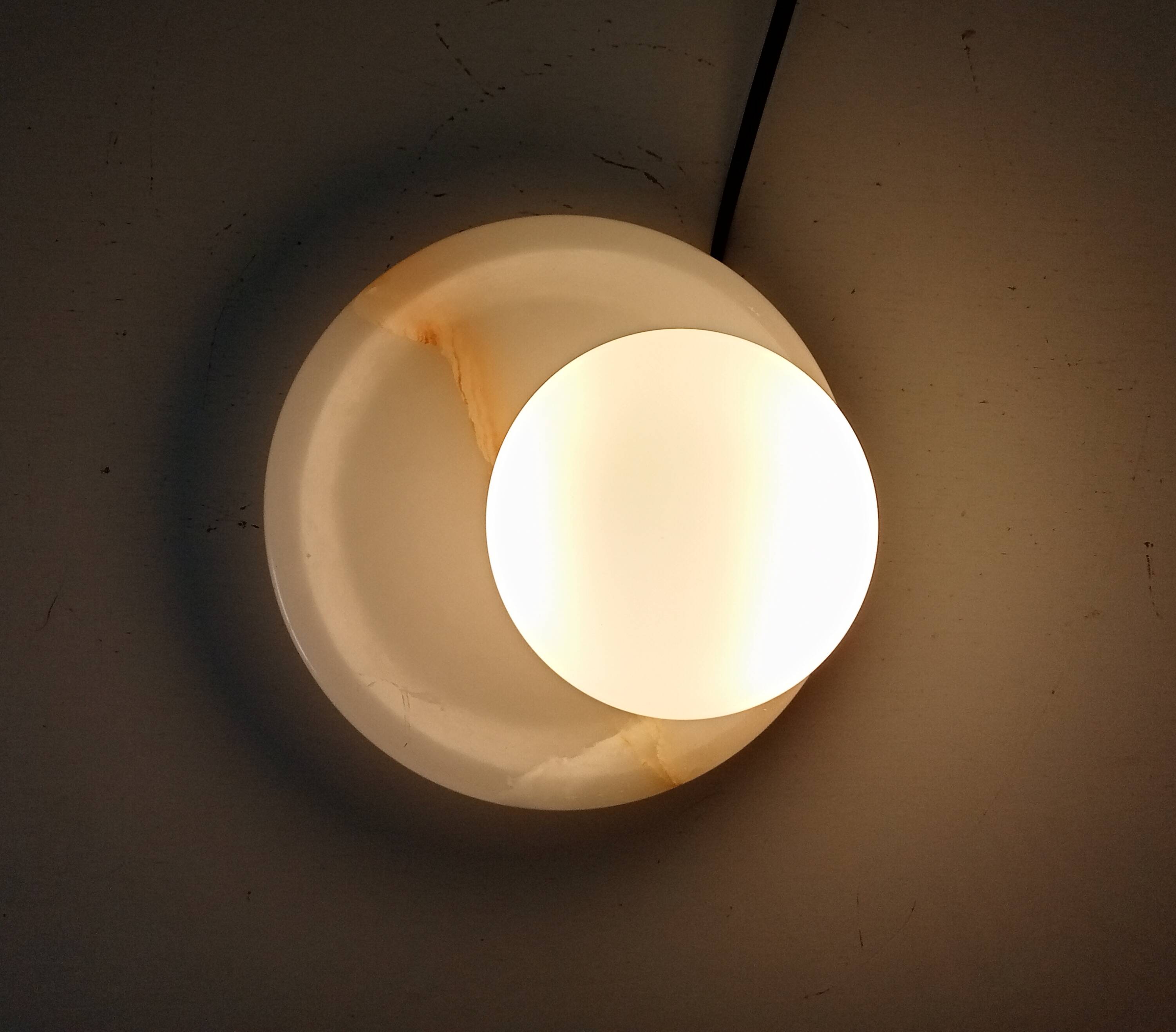 Pair of modern wall sconces Onyx and Opaline