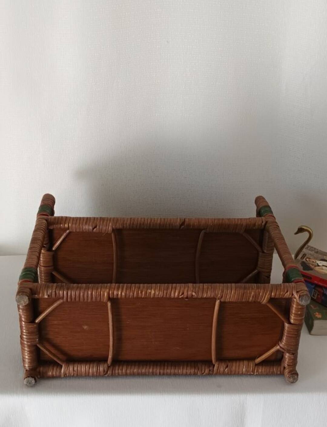 Vintage wicker wall shelf