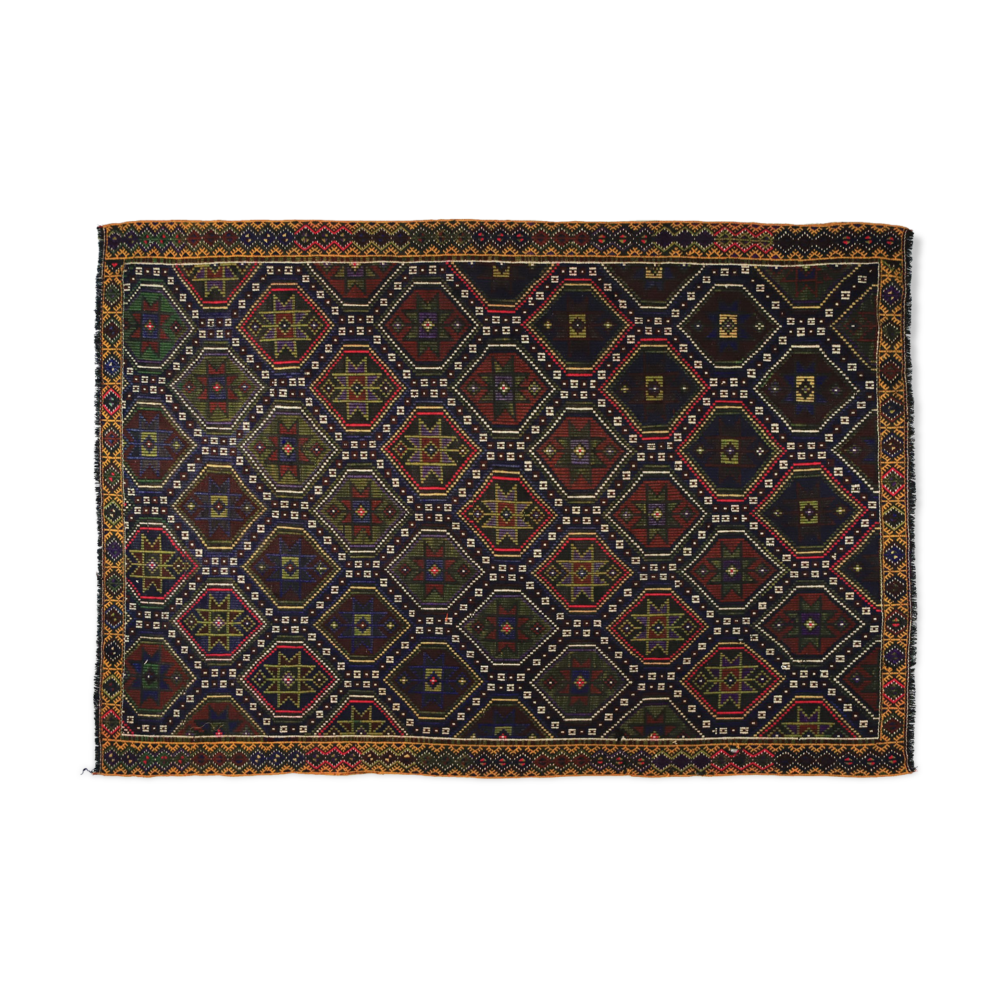 Anatolian handmade kilim rug 288 cm x 185 cm