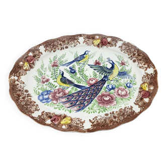 Large oval dish in Imari porcelain Chinese decor 1970 Vintage
