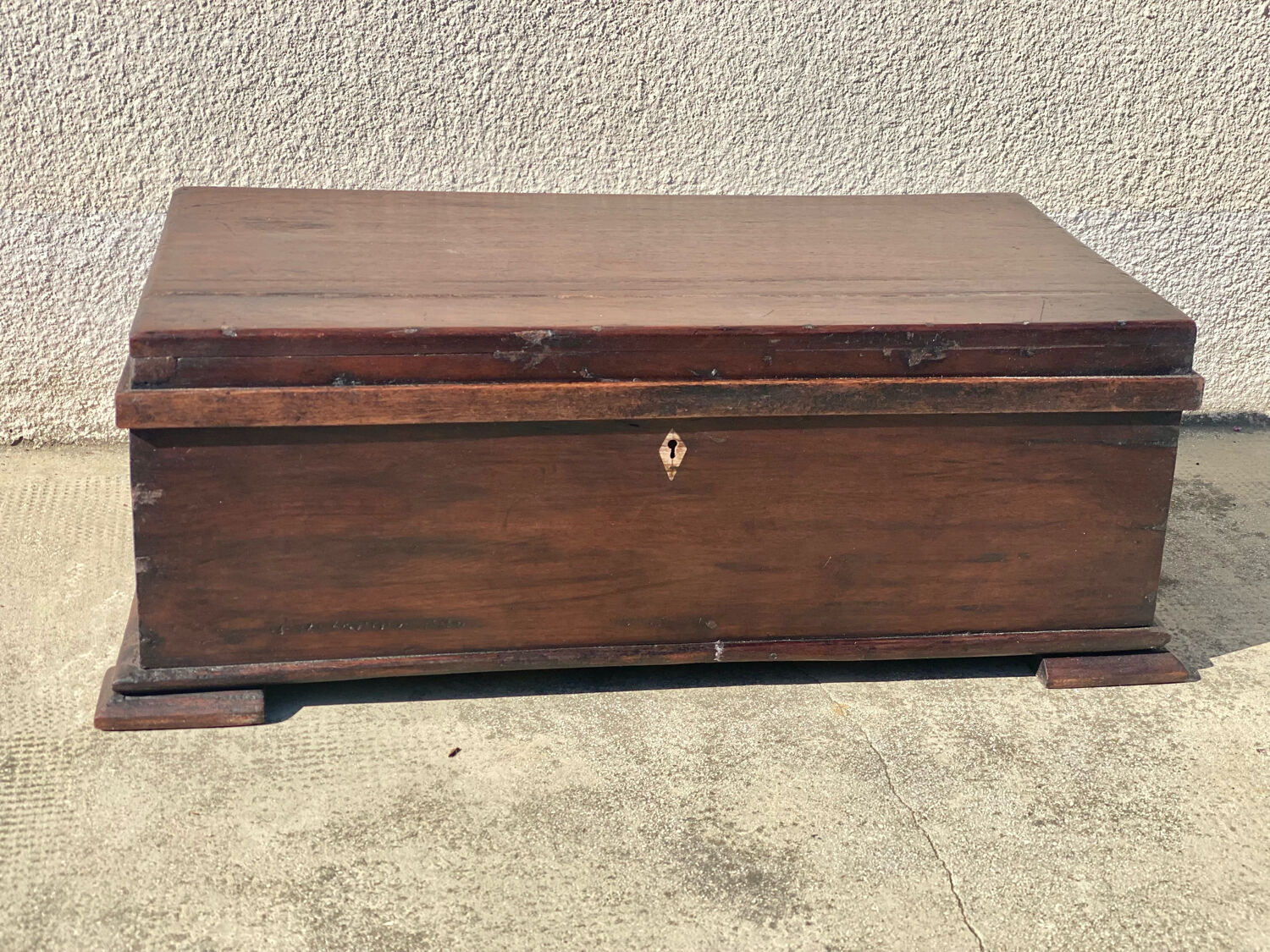Old exotic wood chest from Ghana