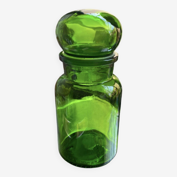 Vintage green glass jar