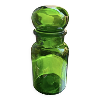 Vintage green glass jar