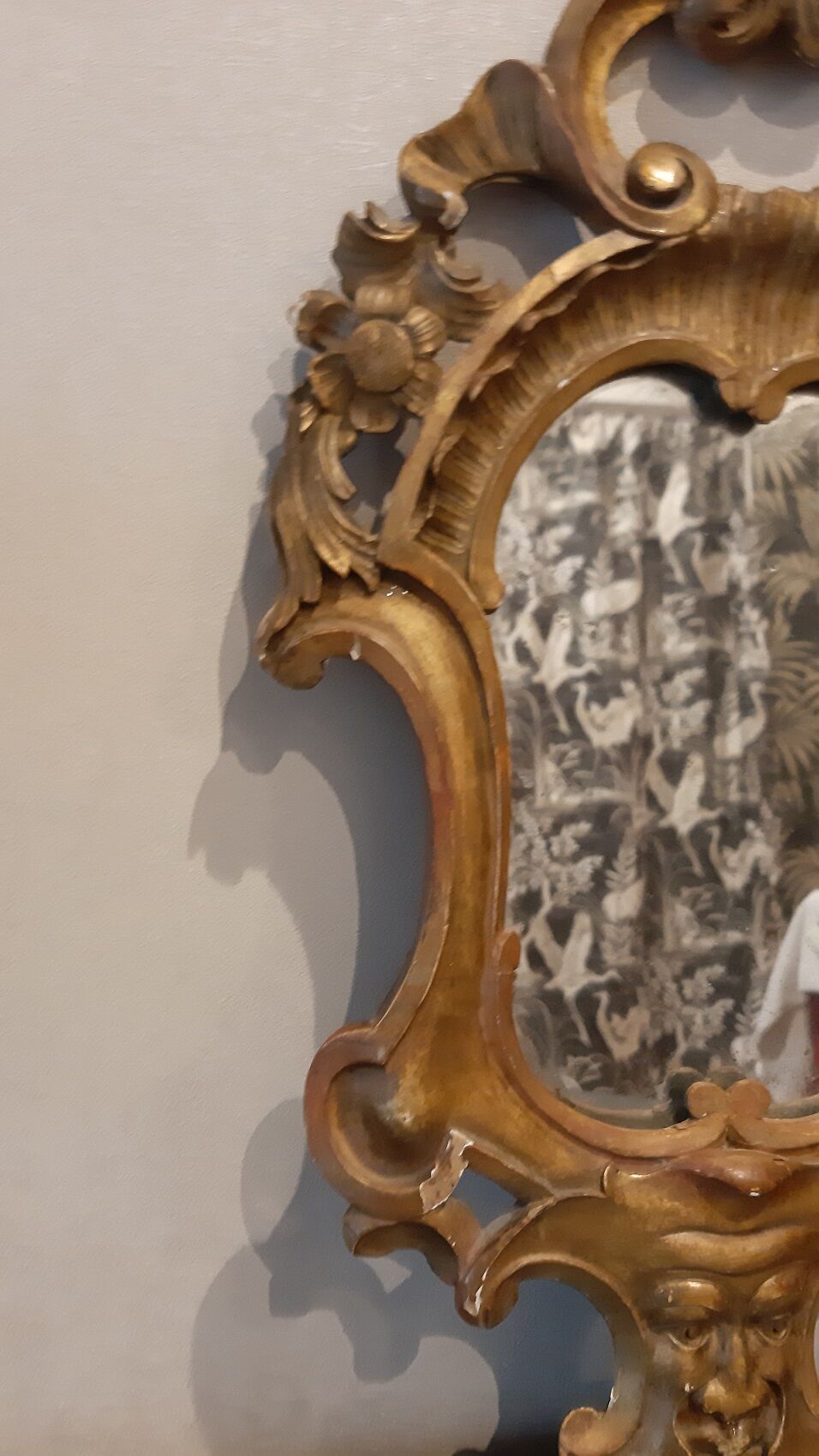 Golden wood mirror 60 x 30 cm