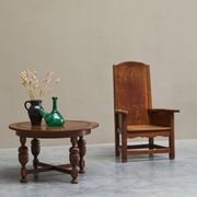 H. Pander & Sons Round Table in Solid Oak with Baluster Legs, 1920s