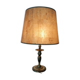 Lampe en bronze doré, abat-jour façon liège