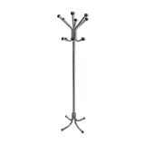 Coat rack with 12 chrome and black plastic hooks, 1960, 2m.