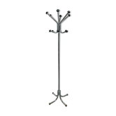 Coat rack with 12 chrome and black plastic hooks, 1960, 2m.