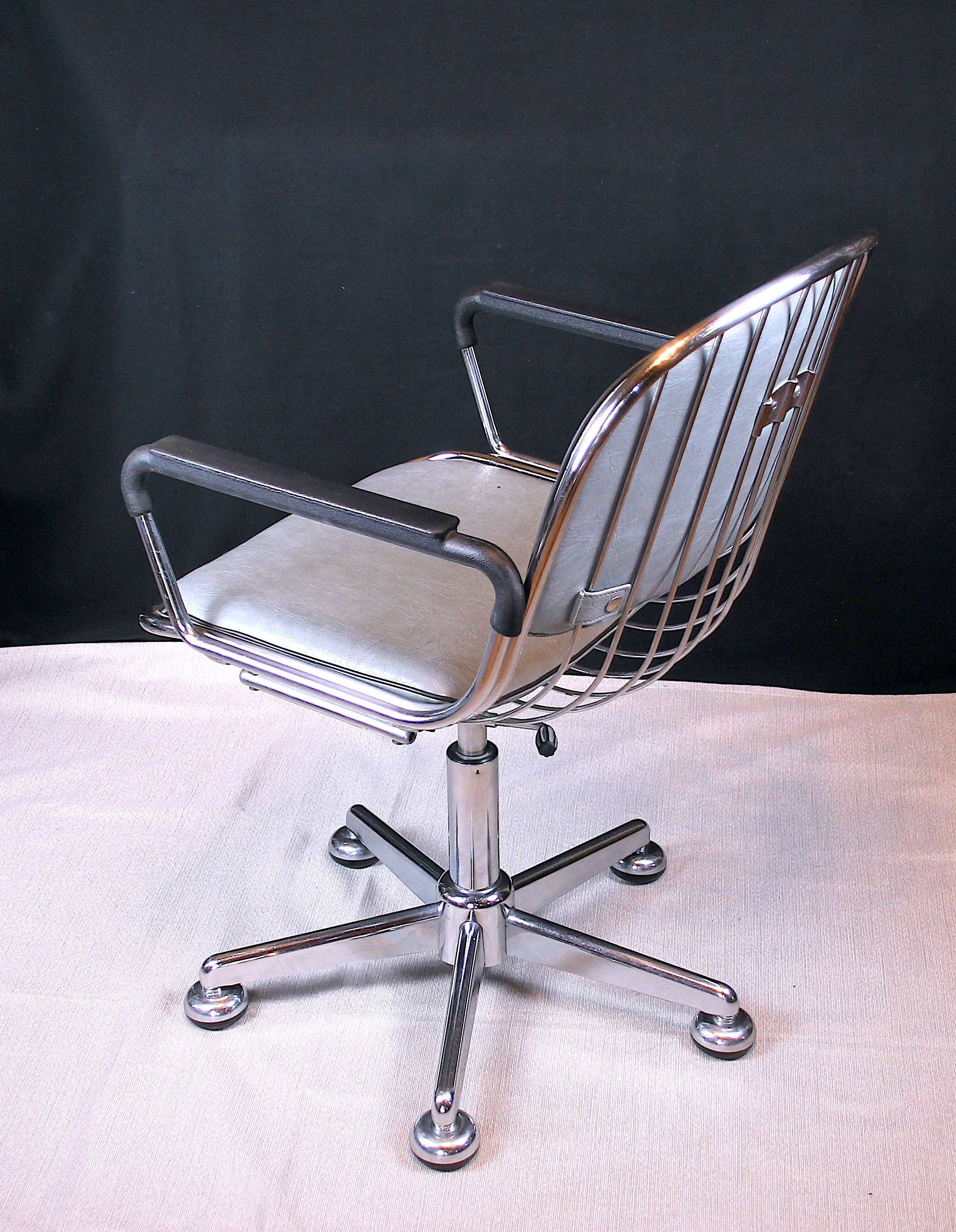 1980s Vintage Molteni and Consonni Metal & Leather Chairs - a Pair