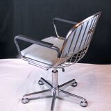 1980s Vintage Molteni and Consonni Metal & Leather Chairs - a Pair