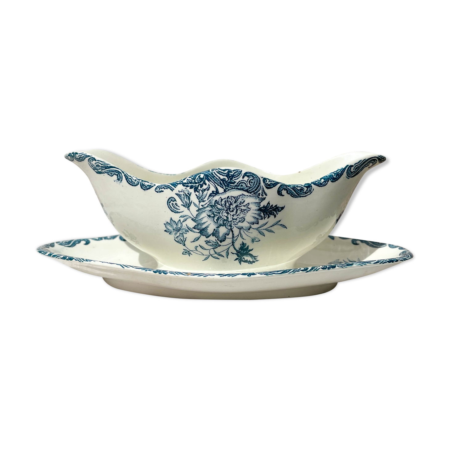 Vintage gravy boat terre de fer clairefontaine model " poppy "