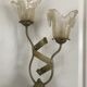 Lamp salerno 2 rods metal finish tulips in blown glass 52,5 cm