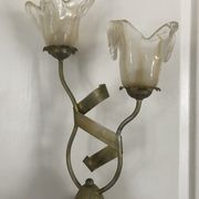 Lamp salerno 2 rods metal finish tulips in blown glass 52,5 cm