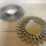 Paire de miroirs soleil argenté