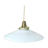 Hanging in opaque white glass.