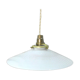 Hanging in opaque white glass.