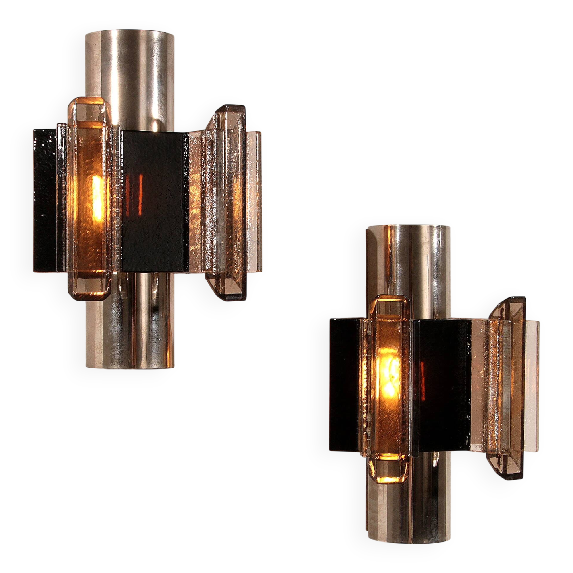 Danish Space Age wall sconces by Claus Bolby for Cebo Industri, 1970s