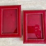 Paire de cadre porte photo vintage rouge
