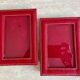 Pair of vintage red photo holder frames