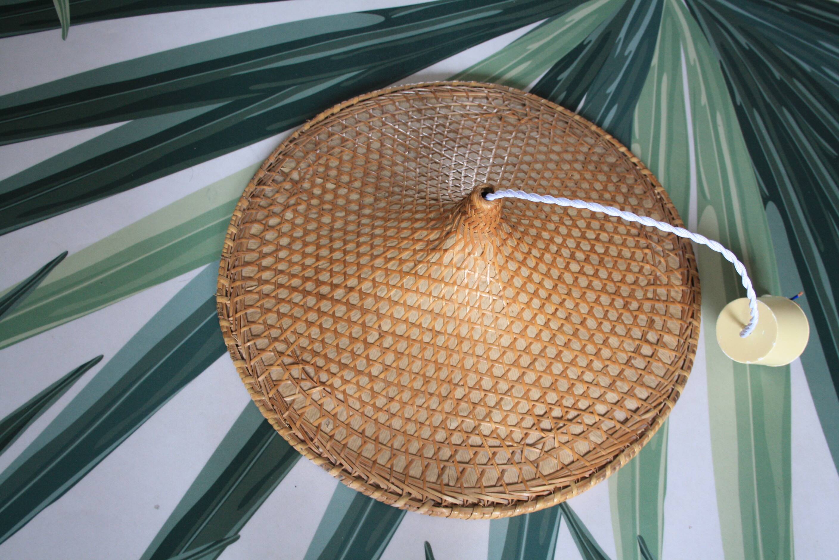 Chinese paper and rattan hat suspension