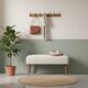Artisanal Bench in Boucle and Walnut Contemporary Italian Design