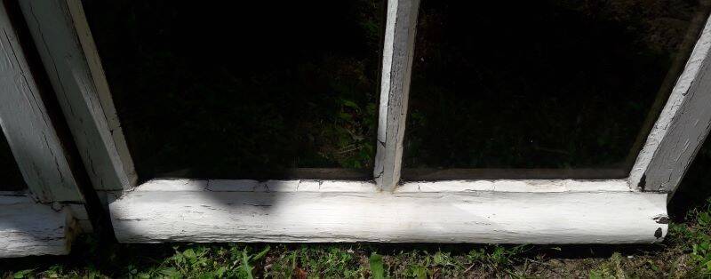 Lot of 4 oak windows H141xL112/117cm old small panes