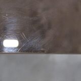 Table aluminum base and vintage glass top