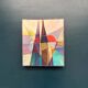 Oil on Swedish panel – 'Geometric Composition' by Stellan Widholm – Signed – vintage and framed – 35 × 32 × 5 cm