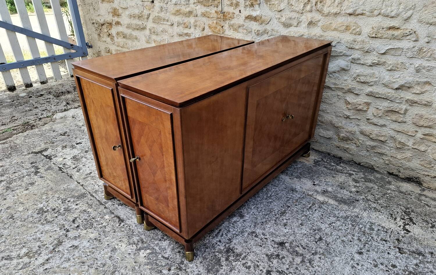 Mahogany glass sideboard, 1950