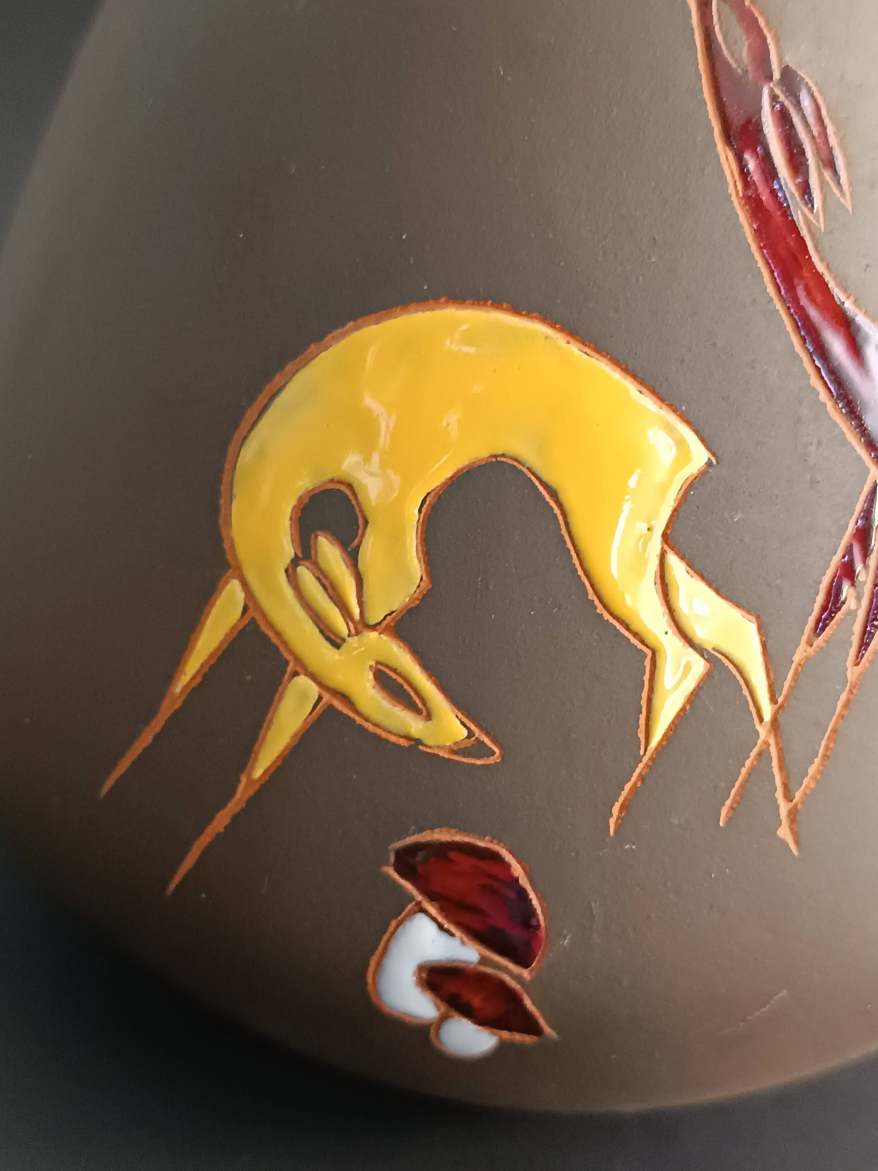 German terracotta vase Hanns Welling, Ernst Borens, 1960