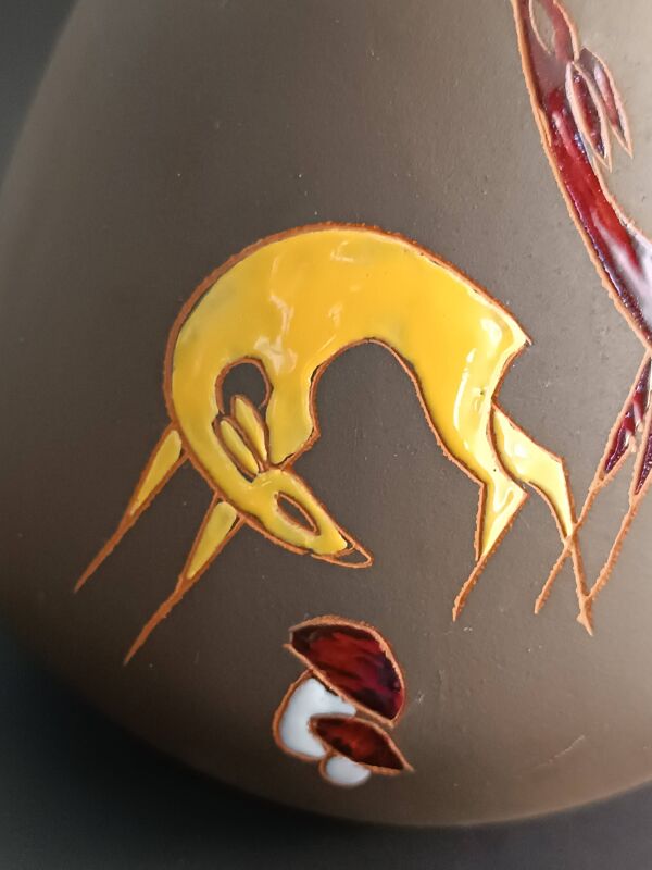Vase en terre cuite allemand  Hanns Welling, Ernst Borens, 1960