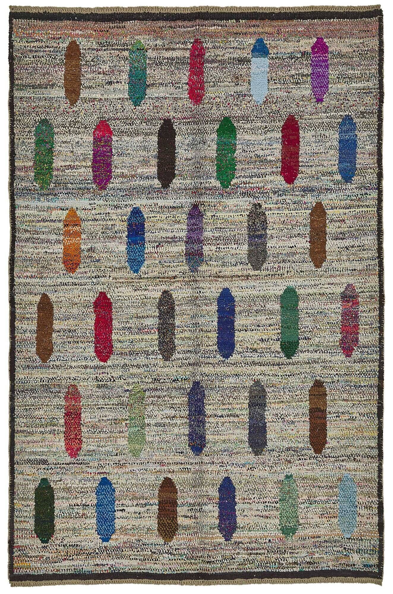 Handwoven Turkish Recycled Boho Rug 194 cm x 296 cm