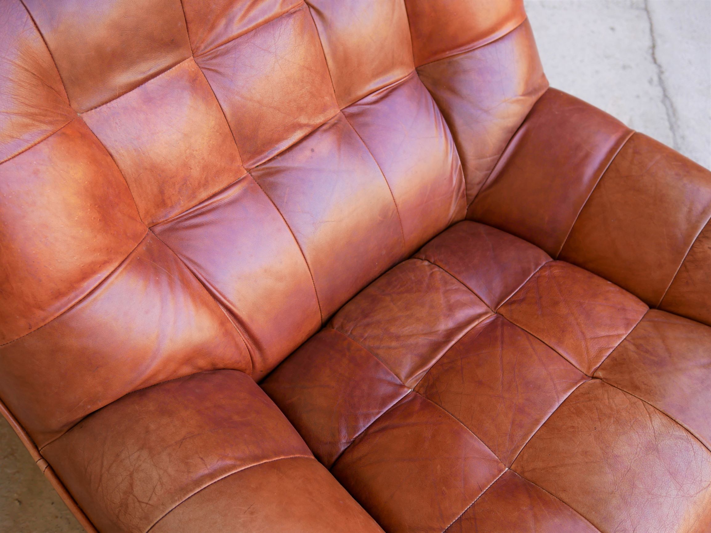 Brown vintage leather armchair