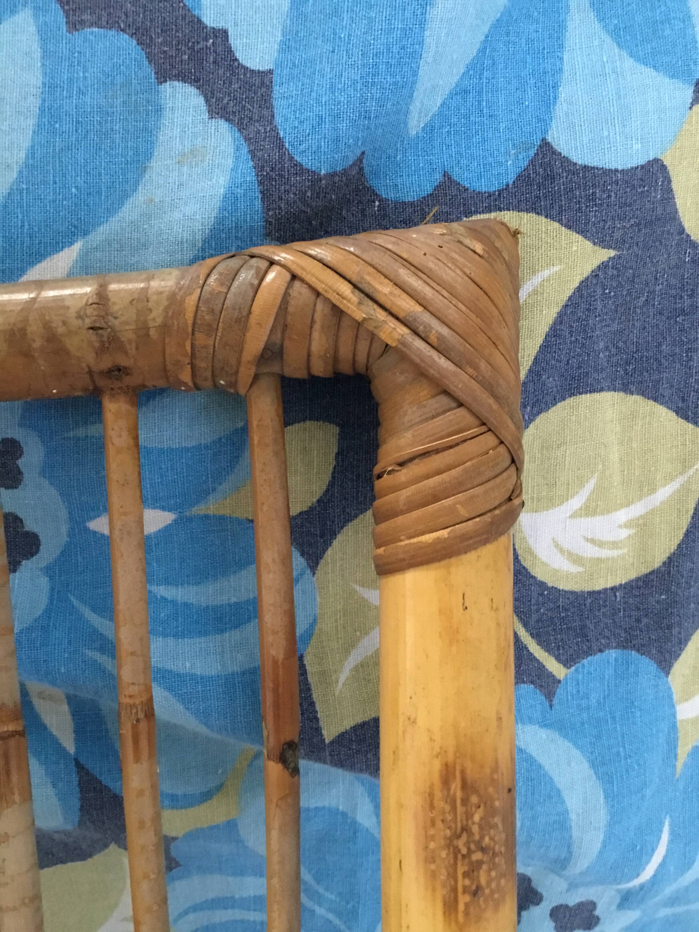 Vintage wicker and rattan children's armchair