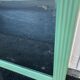 Large old mirror patinated in green  95x170cm